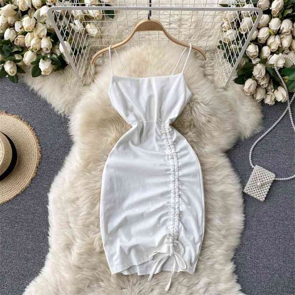 

women drawstring pleated temperament buttocks dress solid color slim fashion spring summer 11b572 210525, Black;gray