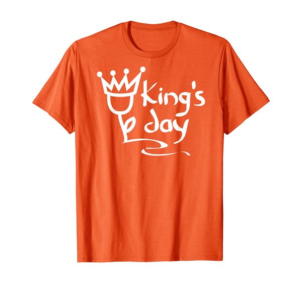

king's day orange t-shirt design - netherland dutch crown, White;black