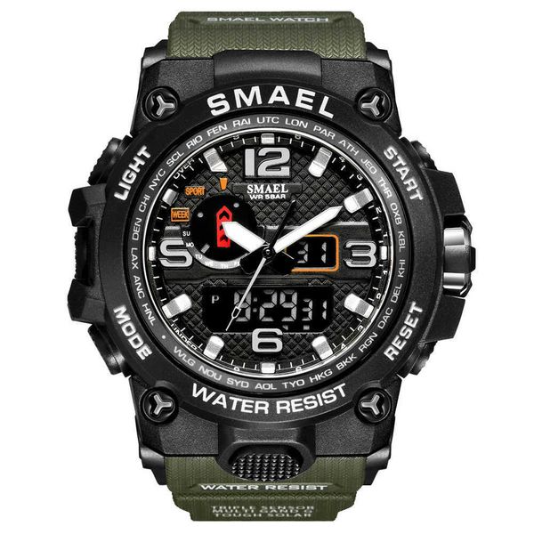 Reloj hombre homens relógios esportes dual exibição analógica digital conduzido eletrônico relógio de pulso de quartzo impermeável natação militar relógio militar G1022