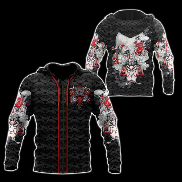 

men's hoodies & sweatshirts plstar cosmos 3dprint est samurai art tattoo oni mak harajuku streetwear unique casual hoodies/sweatshirt, Black