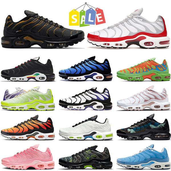 

2022 with socks plus tn running shoes for men women tns triple black white off midnight navy sunset neon green hyper university blue sports