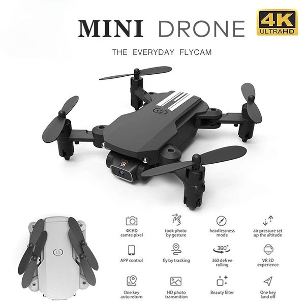 

2020 new mini drone 4k 1080p hd camera wifi fpv air pressure altitude hold black and gray foldable quadcopter rc drone toy
