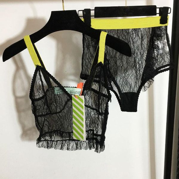 

women's swimwear black lace logo luxury designer bikini set triangle 2021 push up swimsuit brand women plus size maillot de bain beach, White;black