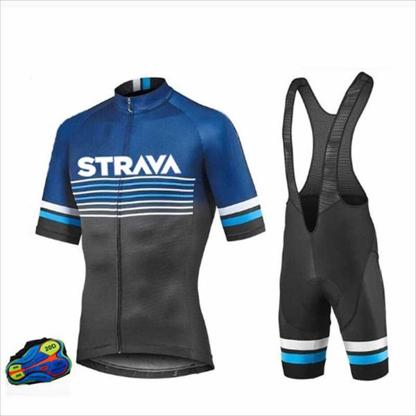 

racing sets strava 2021 custom men's short sleeve breathable quick dry moisture wicking cycling jersey suit, for mtb/road bike shirt se, Black;blue