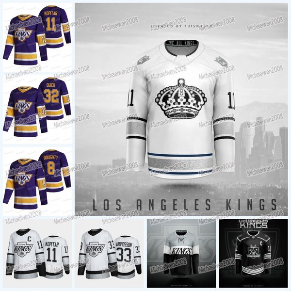 

women youth la los angeles kings jersey 2021-22 concept drew doughty jonathan quick anze kopitar trevor moore alex iafallo andersson arthur, Black;red