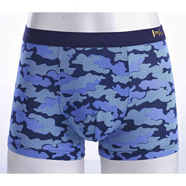 

men's underpants men's fiber boxers breathable u shorts camouflage printed pants, Black;white