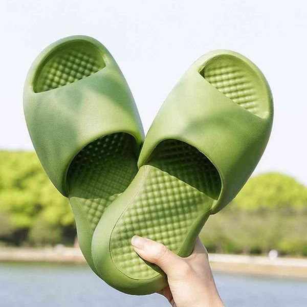 

bathroom non-slip slippers fashion thick sole soft indoor slide sandals casual beach platform men women shoes, Black
