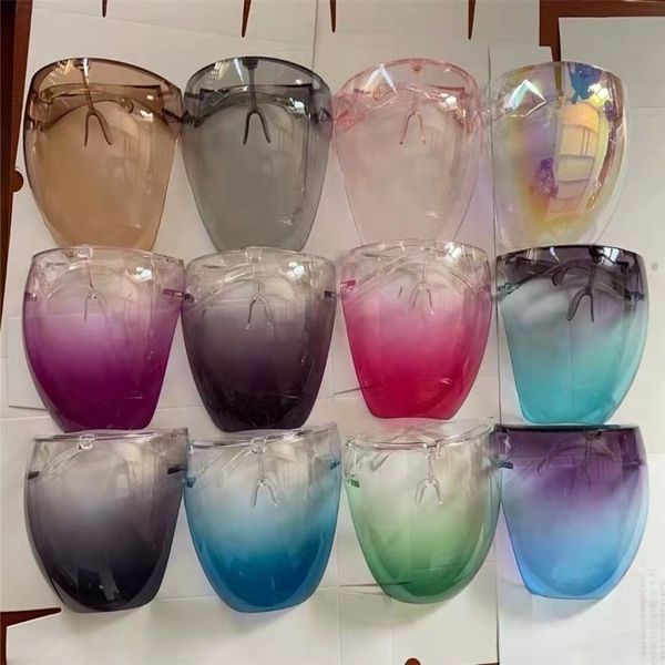 

1New space transparent windproof large goggles protective straight PC mask2021