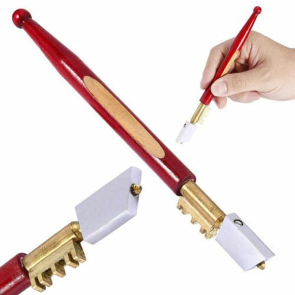 

craft tools diamond tipped glass cutter with wooden handle professional sharp tip mirror glazing cutting tool