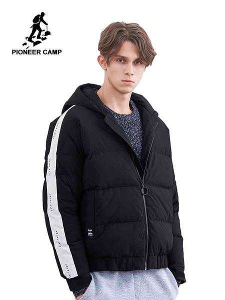 

pioneer camp fashion stripe men brand clothing winter duck down coat male puffer et ayr801429, Black;white