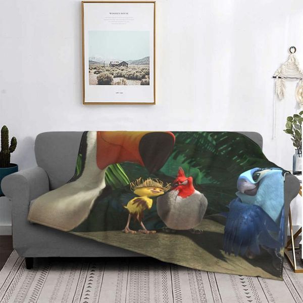 

blankets rio blu cartoon movie blanket flannel friends cozy soft fleece bedspread