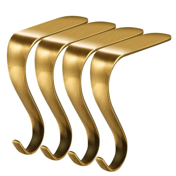 

christmas decorations gold sock s hook fireplace hanger metal xmas stocking holder rack jewelry clasp year decoration for home