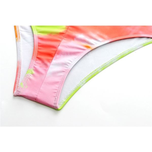 

2021 new three pieces bikini set tie-dye print swimwear women swimsuit female bikini bather bathing suits summer beach wearswimwear bat