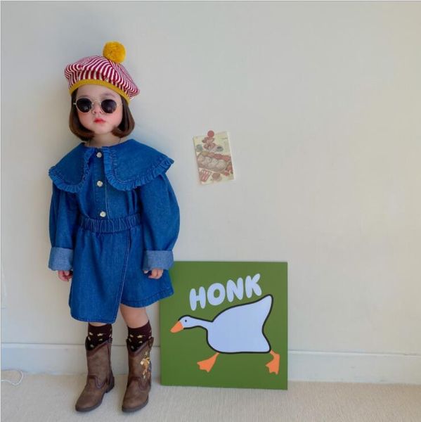 

clothing sets 2021 girls boys 2 pcs set denim shirt+shorts cotton autumn fashion kids suits 3-8 years my660, White