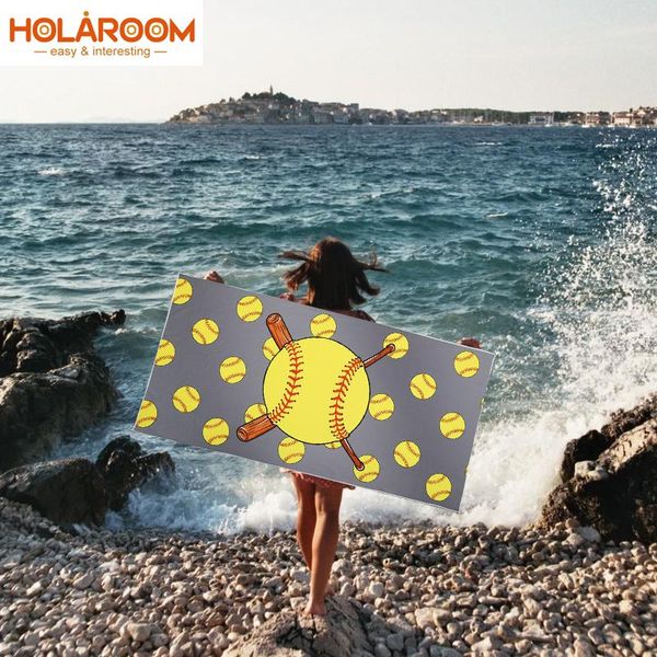 

towel 150*75cm bath towels microfiber fabric printed football softball baseball pattern bathroom fashion shawl