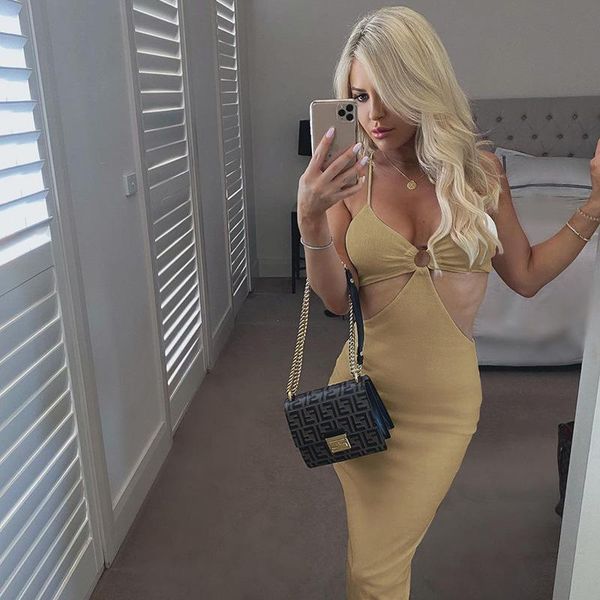 

casual dresses cut out party beach for women summer spaghetti straps bodycon midi dress elegant vacation long 2021, Black;gray