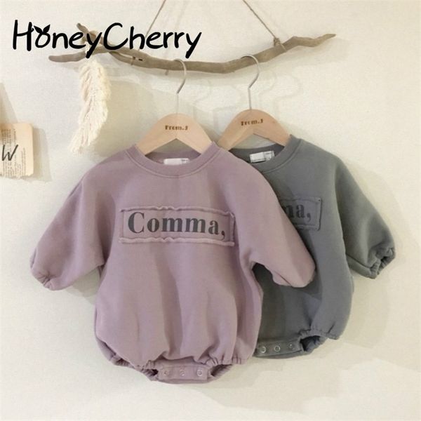 

baby girl bodysuits letters velvet sweater girls and boys fashion loose bodysuit 210515, Blue