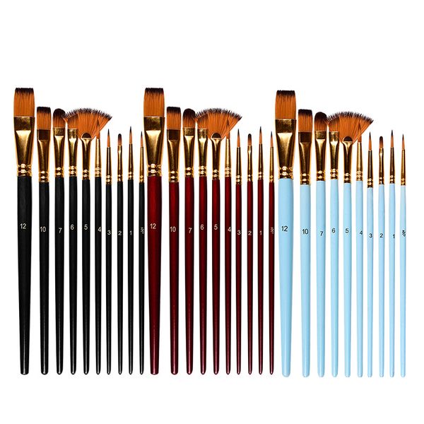 

Pack of 10 Two-Tone Nylon hair Mixed Head multi-function Combination Paintbrush Set Watercolor Pen brush beginner art supplies, Purple