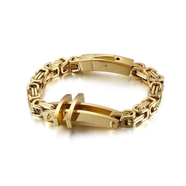 

jewelry men's bracelet simple classic cross 316 stainless steel link, chain, Black