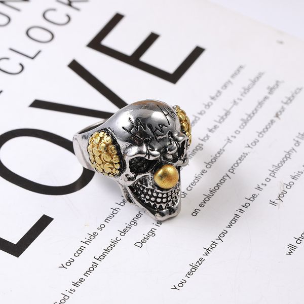 

delicate ring selling clown domineering ghost personality evil skull, Silver