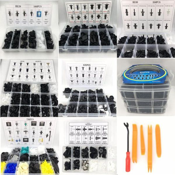 

other vehicle tools 350/435/730 pcs universal auto fastener clip mixed car body plastic push retainer and screwdriver clips accessories repa