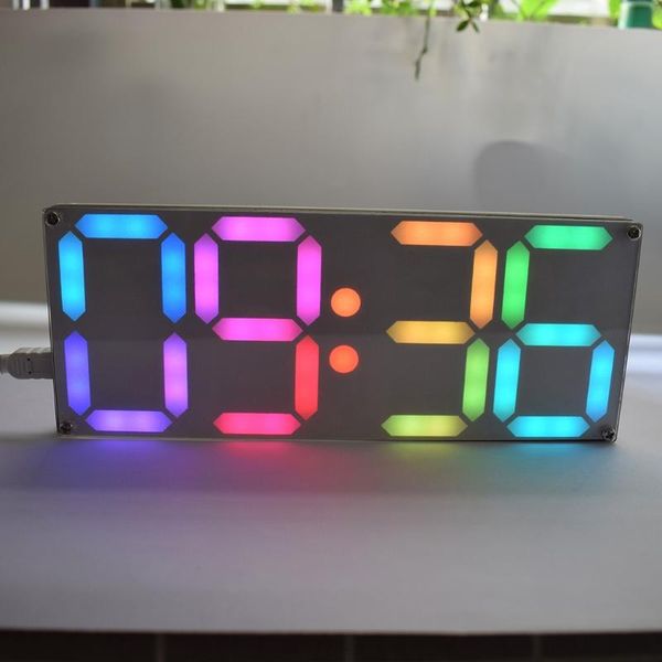 

timers large inch rainbow color digital tube ds3231 clock diy kit with customizable colors electronic gift