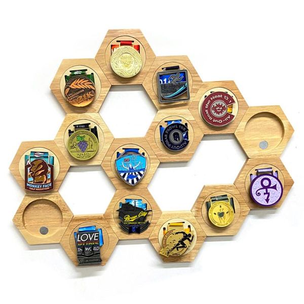 

other home decor medals wooden hexagon storage shelf homes decorative tool racks medal coin cases for households bedroom decoration