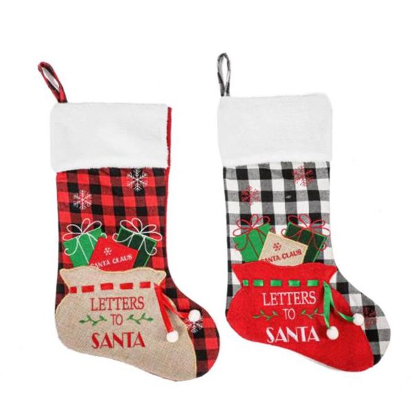 

christmas decorations stocking kids gift bag lattice candy noel for home sock tree decoration