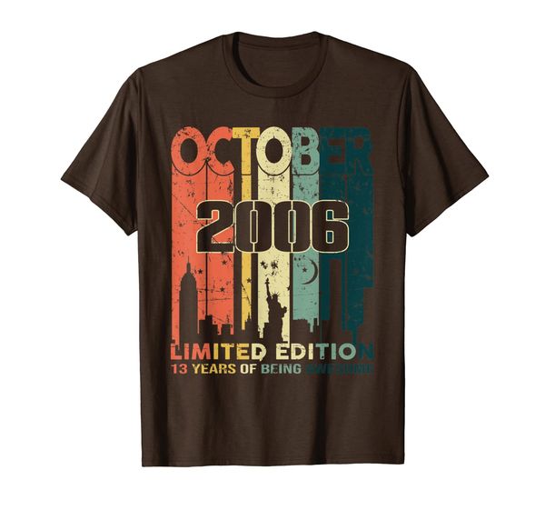 

vintage 13 years old gift awesome since october 2006 shirt, White;black