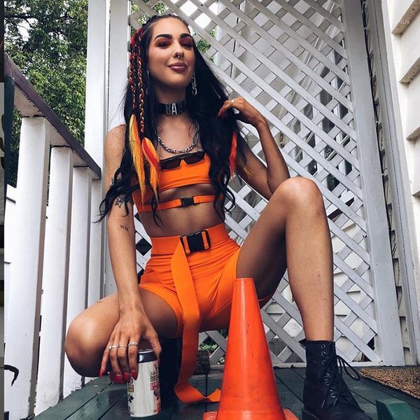 

playsuits women buckle hollow out shorts with sashes playsuit romper fashion outfits neon green clothing women's tracksuits, Gray