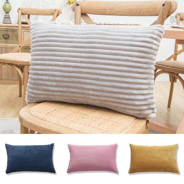 

cushion/decorative pillow 30x50cm rectangular cushion cover soft stripe velvet sofa decorative