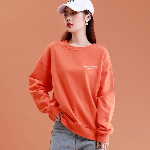 

women's hoodies & sweatshirts sweatshirt women autumn 2021 casual loose o-neck pullovers fashion letter printing long-sleeve, Black