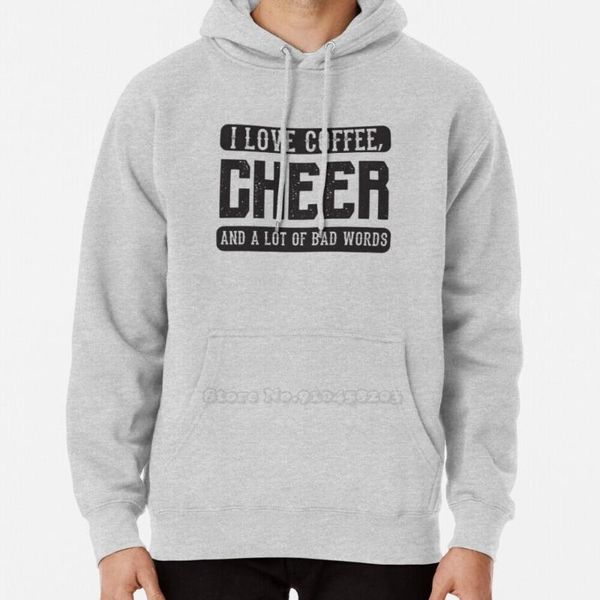 

men's hoodies & sweatshirts i love coffee , cheer and bad words - cheerleader cheerleading funny spring men casual hoodie sets print ho, Black