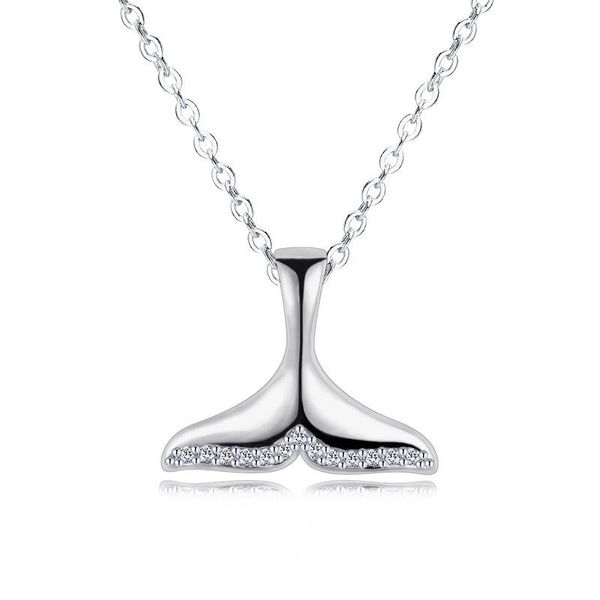 

pendant necklaces dolphin tail necklace european and us fashion simple beautiful fresh clavicle chain ladies dance party wedding, Silver