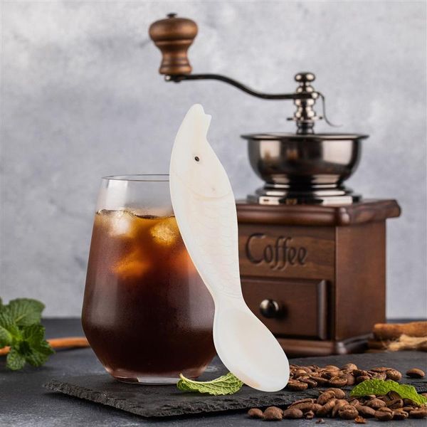 

spoons 1pc multi-functional caviar spoon shell coffee stirring for home (white)