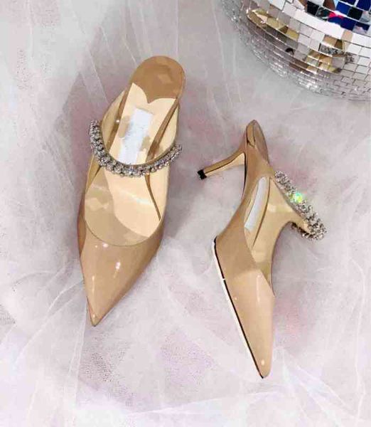 

summer sandals luxurious ladies bing pumps women's high heels crystals ankle strap point toe slippers elegant wedding dress with box,eu, Black