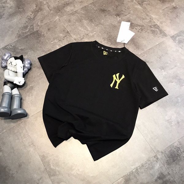 

design clothing chao ml + 2021 summer new round neck pullover embroidered letter short sleeve loose print couple's t-shirt, White