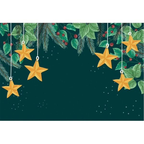 

party decoration christmas backdrop xmas plant leaves stars green pography background family year po booth studio prop