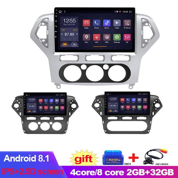 

player 10.1inch 8 core ips+2.5d android 8.1 2+32g car dvd gps navigation for mondeo 2007 2008 2009 2010 2011 2012 2013 radio audio