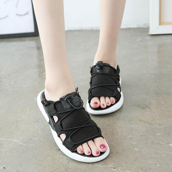 

fashion summer platform sandal 2021 flat with open toe women sandals leisure ankle strap designer shoes, Black