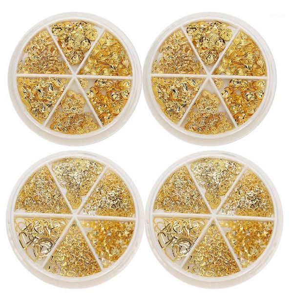 

six grids designs 2 types box stylish nail art decoration diy metal shiny ornaments manicure tool1, Silver;gold