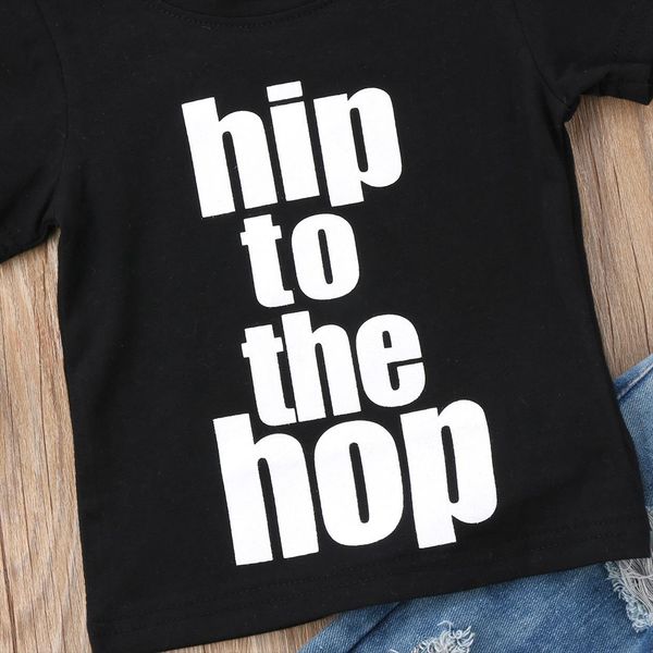 

toddler kids baby boys clothes t shirt tee denim pants outfits set, White