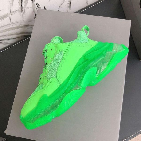 

classic old dad boots triple-s clear sole bottom paris luxury mens women shock casual sneakers designer vintage platform trainers shoes, Black