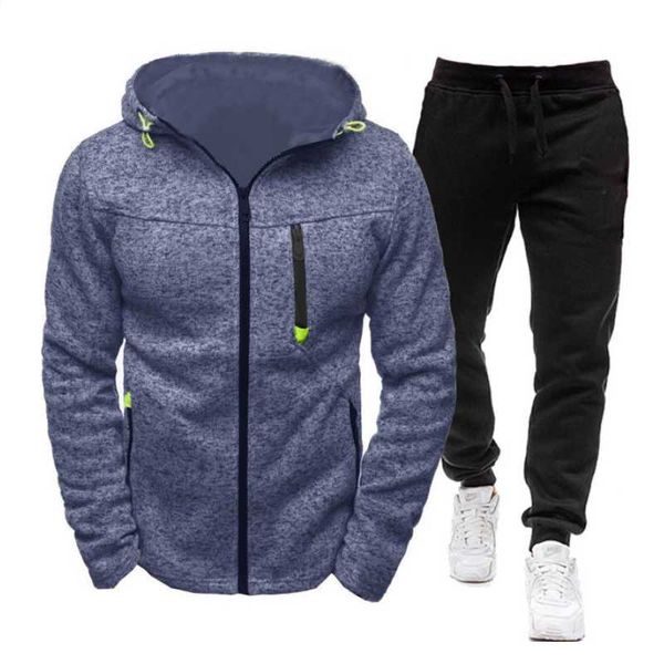 

men's hoodies & sweatshirts 2021 autumn and winter sets hoodies+pants harajuku sport suits casual tracksuit brand sportswear, Black