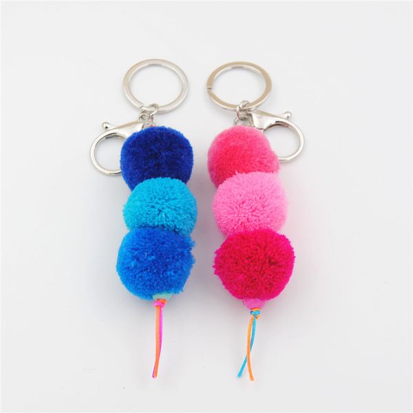 

kimter handmade pompom keychain vintage bohemian accessories tassel hand bag hanging key chains for women gift y458z, Silver