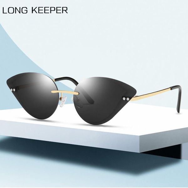 

sunglasses cat eye women vintage butterfly mirror sun glasses fashion female retro style frameless metal luxury eyeglasses, White;black