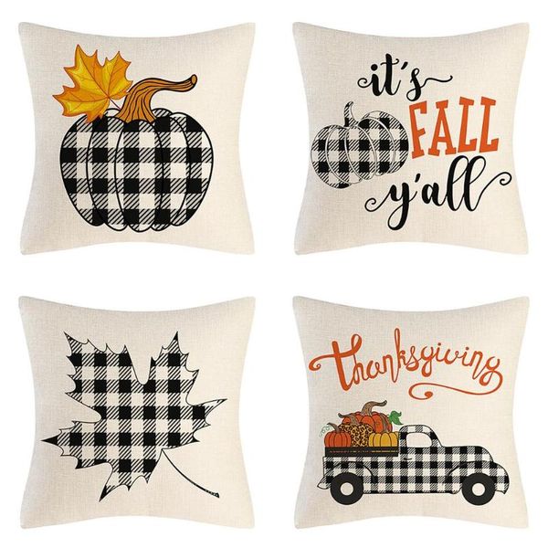 

pillow case 4pcs 1818 fall covers decorations pumpkin throw pillows farmhouse decor holiday rustic linen