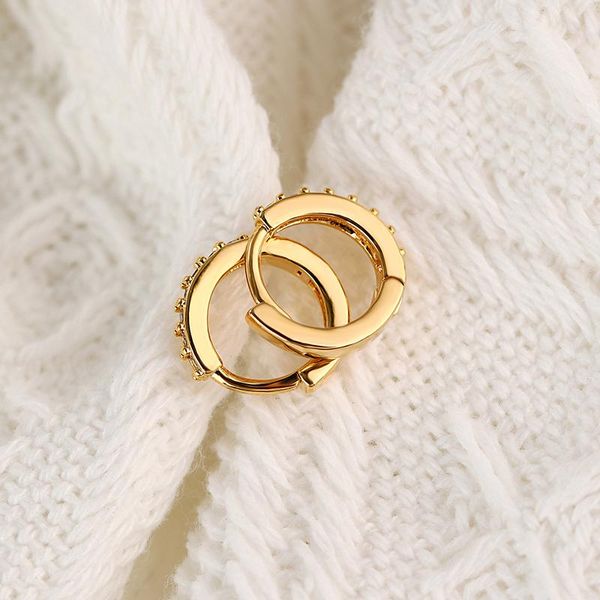 

stud xmwp piercing compact women earrings 2021 trend full of diamonds temperament korean fashion simple and advanced jewelry, Golden;silver