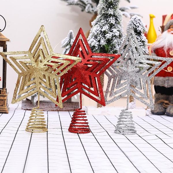 

christmas decorations tree star 3d home decoration gold silver red merry