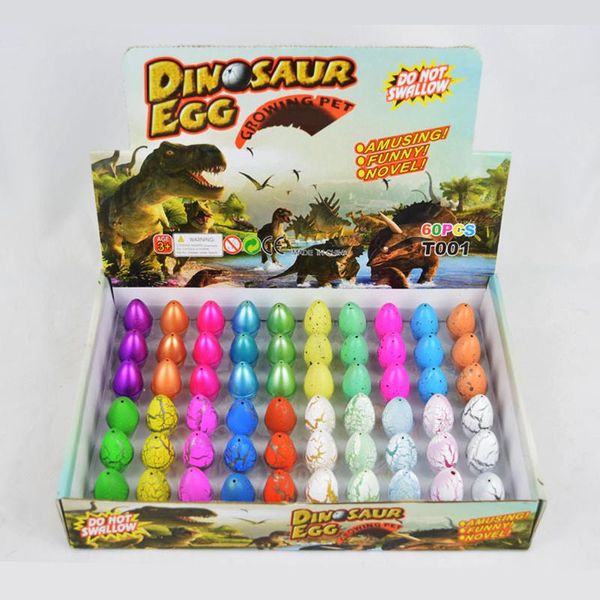 60pcs festivos Inflável Magic Hatching Dinosaur Egg Add Water Growing Dino Eggs Child Kid Educational Toy Easter Gift Interessante